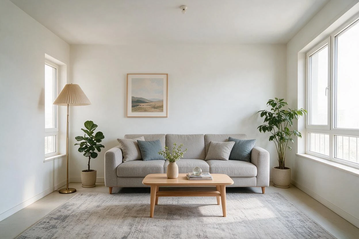 Virtual Staging example: real before and after