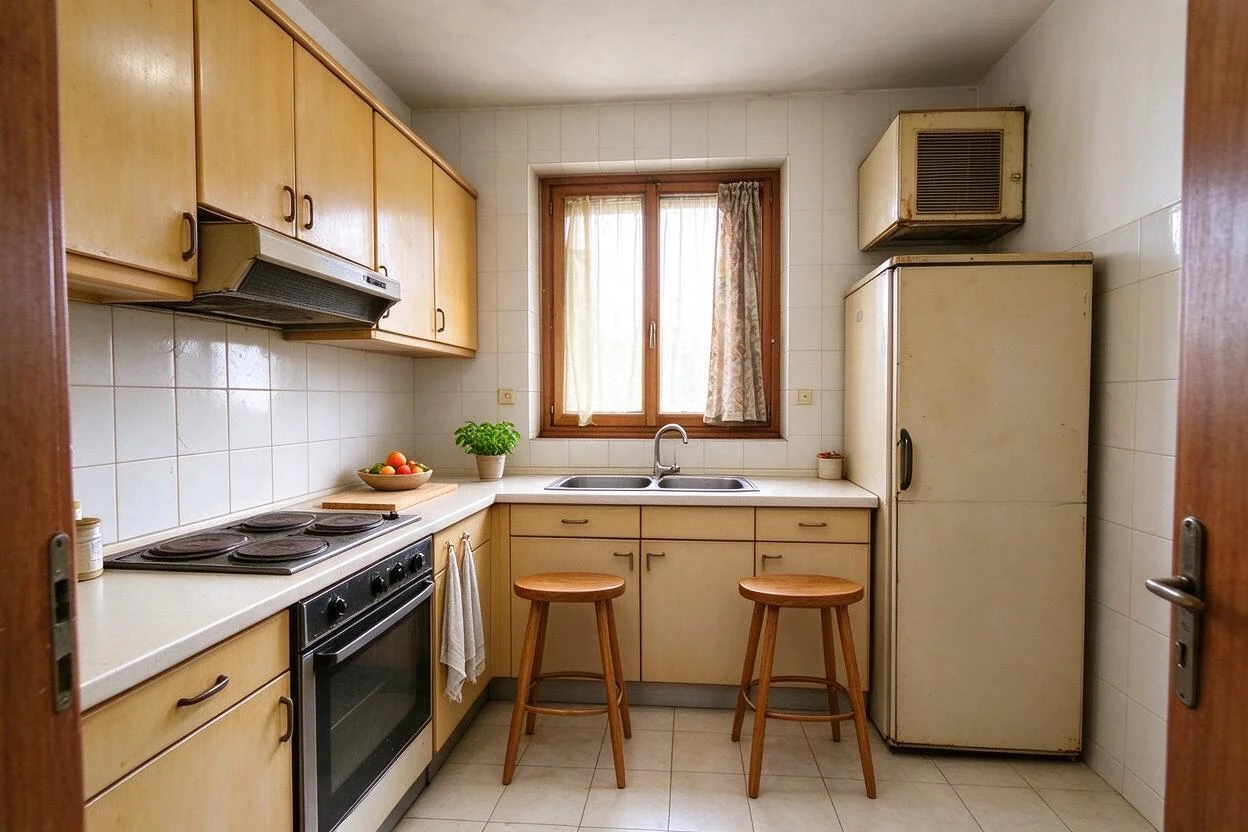 Kitchen redesign before and after: modernizing outdated cabinets and finishes without moving a wall